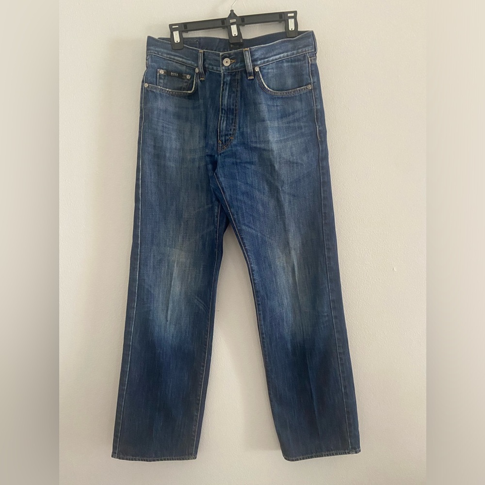 Men’s Hugo Boss Straight Regular Fit Dark Blue Jeans size 33